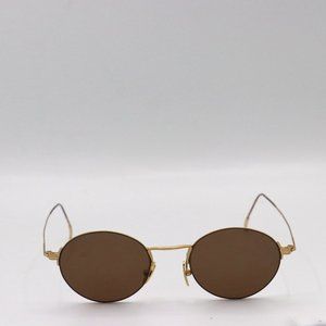 Round Brown Gold Ozzy Ozborne Vintage Deadstock Frames Made In Italy 46 20 140